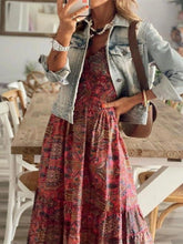 Full Size Paisley Print Cap Sleeve Maxi Dress Plus Size - kinko