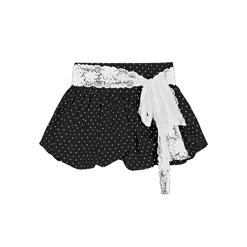 Women's Clothing Polka Dot Lace Series Hot Girls All-match A- Line Skirt - kinko