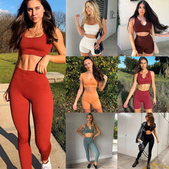 Seamless Knitted High Elastic Sports Underwear U Square Collar Yoga Suit - kinko