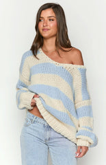 Fall Winter Fashion Casual Loose Knitted Sweater Oblique Shoulder