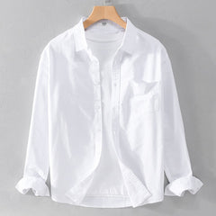 Solid Color Shirt Boys Coat Spring And Autumn Long Sleeve White Autumn Top - kinko