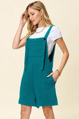 Double Take Full Size Texture Square Neck Romper - kinko