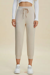 Basic Bae Full Size Air Scuba Drawstring High Waist Cropped Pants - kinko