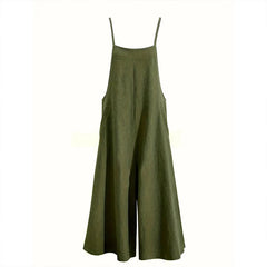 Plus Size Women's Solid Color Casual Jumpsuit - Sleeveless Romper With Pockets For Spring&Summer - kinko