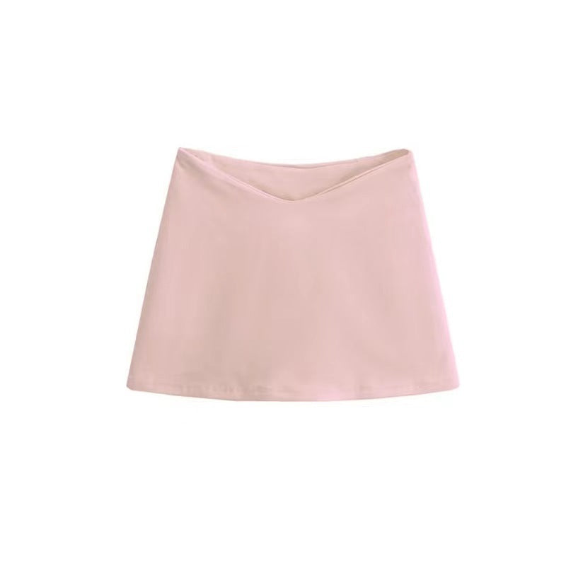 Sweet Hot Girl Design Low V Waist Slim Slimming Mini Skirt - kinko