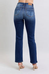 Judy Blue Full Size Washed Straight Leg Jeans with Pockets - kinko