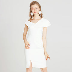 Split white dress dress - kinko
