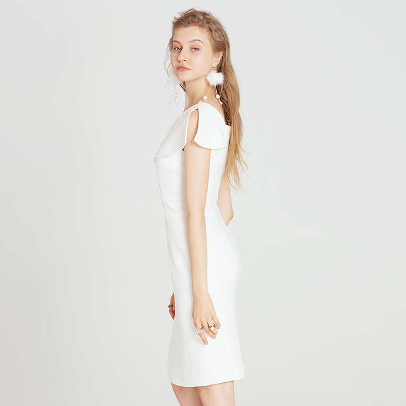 Split white dress dress - kinko