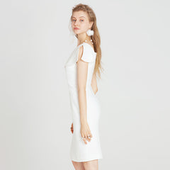 Split white dress dress - kinko