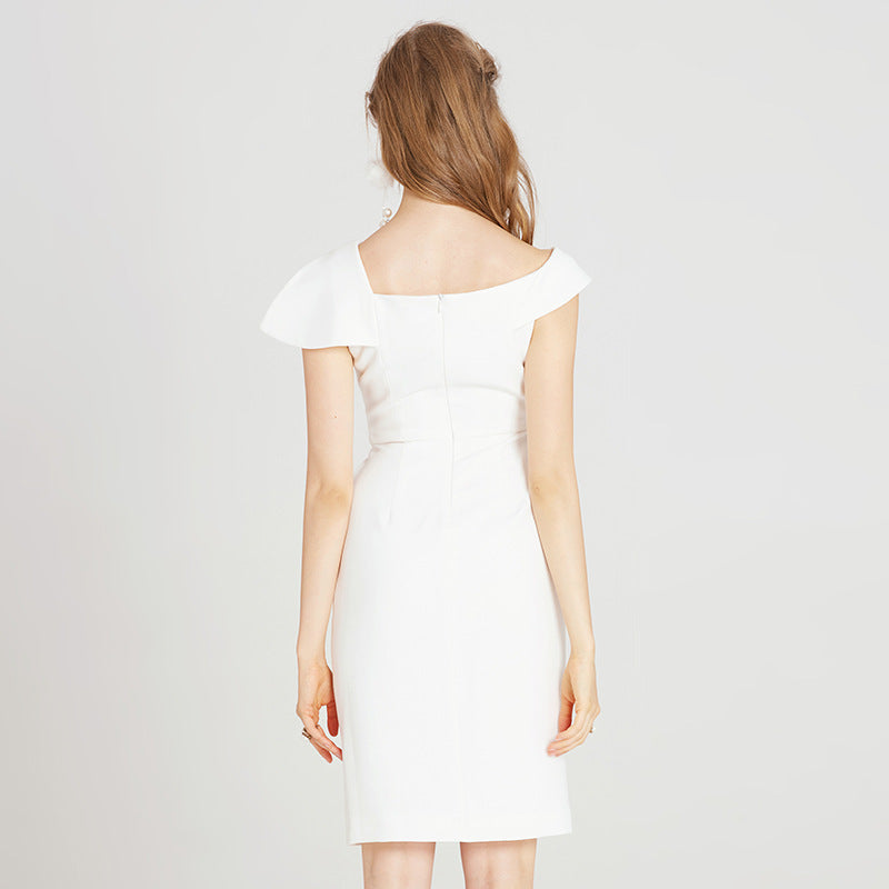 Split white dress dress - kinko
