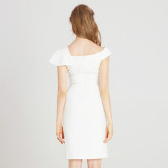 Split white dress dress - kinko