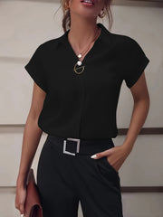 Loose Casual Short-sleeved Shirt Drop-shoulder Sleeve Shirt - kinko