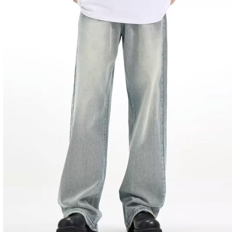 Retro Trousers Loose Casual Blue - kinko