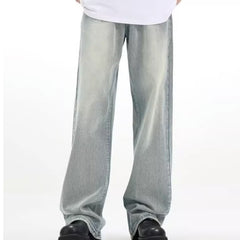 Retro Trousers Loose Casual Blue - kinko
