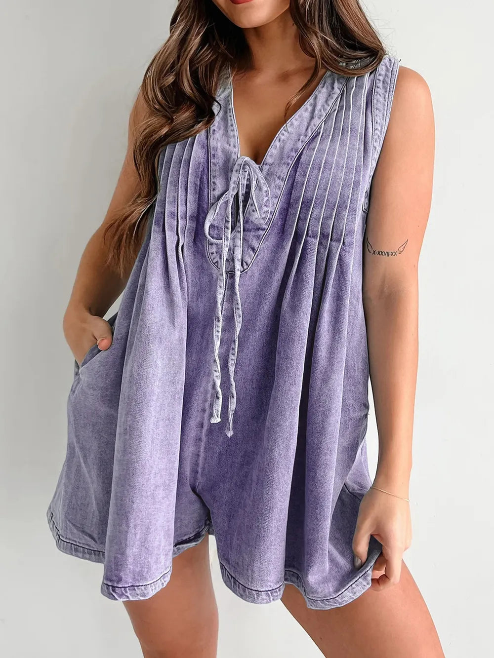 Tied Romper with Pockets - kinko