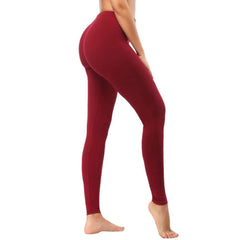 Leggings - Cropped Low-rise Solid Burgundy - kinko