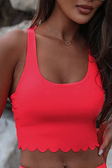 Crisscross Scoop Neck Swim Top - kinko