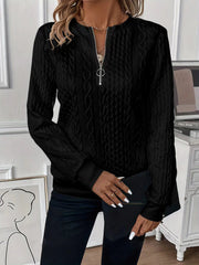 Short Women's Clothing With Zipper Sweater Long Sleeve - kinko