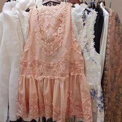 Women's Fashion Lace Stitching Dress Vest Suit - kinko