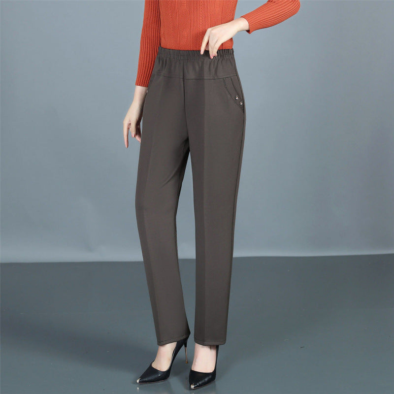 Spring And Autumn Middle-aged Mom Pants Straight-leg Trousers - kinko