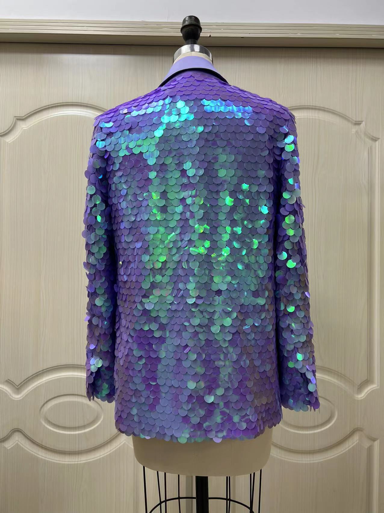 Loose Sequin Fashion Suit Top High Dinner Party Temperament Coat - kinko