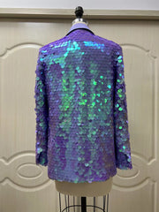 Loose Sequin Fashion Suit Top High Dinner Party Temperament Coat - kinko
