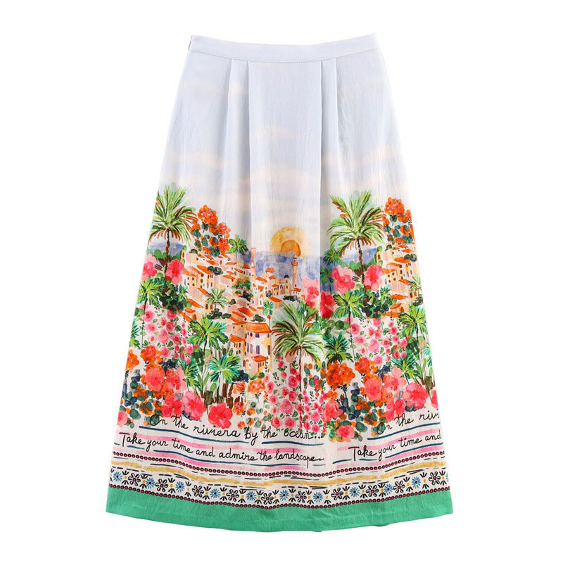 New Summer Ethnic Print Skirt - kinko