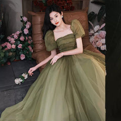 Women's Mori Style Evening Wear Fairy Temperamental Green Slim Fit - kinko