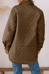Snap Down Collared Winter Coat - kinko