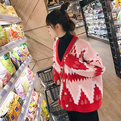 Sweater Jacket Women's Knitted Tops For Fall/Winter Loose Wear