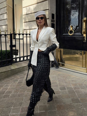 Classic White Waisted Blazer - kinko