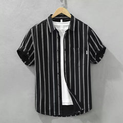 Summer Japanese Tie-dye Printed Short-sleeved Shirt Men - kinko