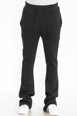 WEIV Men's Drawstring Fleece Flare Stacked Pants - kinko