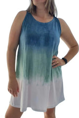 Full Size Tie-Dye Sleeveless Mini Tank Dress Plus Size - kinko