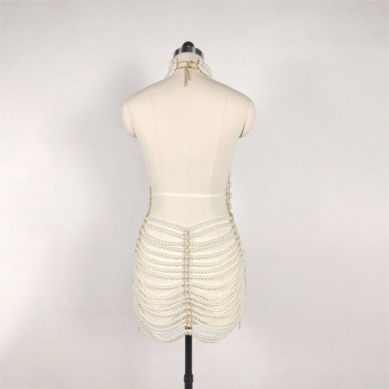 Beaded Halter Fashion Party Banquet Performance Dress - kinko