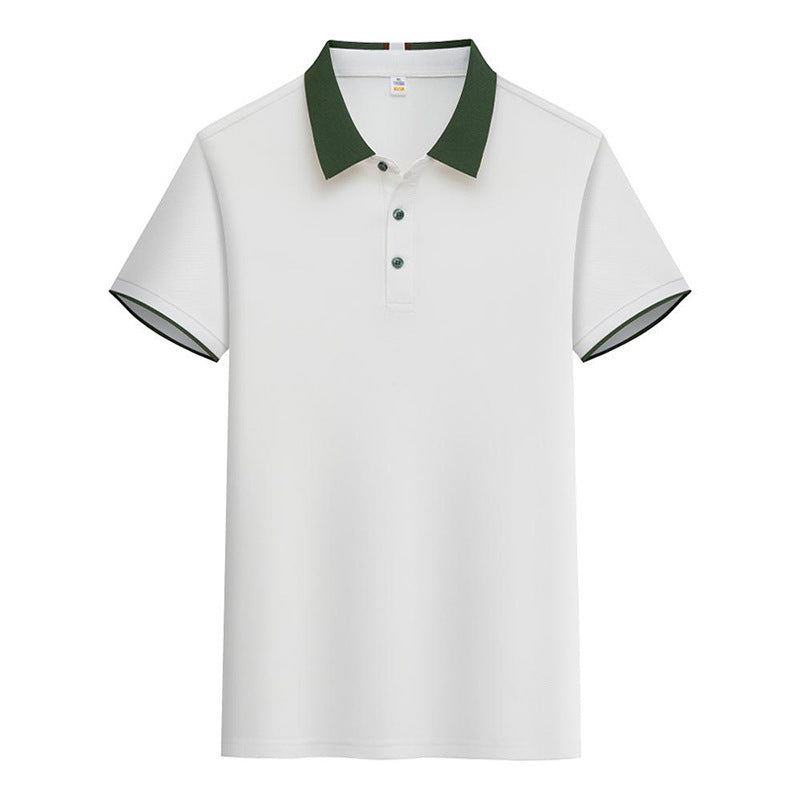Contrast Color Lapels Polo Shirt - kinko