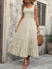 Ivy Lane Smocked Scoop Neck Sleeveless Tank Dress - kinko