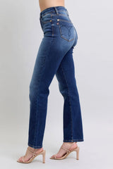 Judy Blue Full Size Washed Straight Leg Jeans with Pockets - kinko