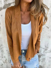 Full Size Open Front Casual Cardigan Plus Size - kinko