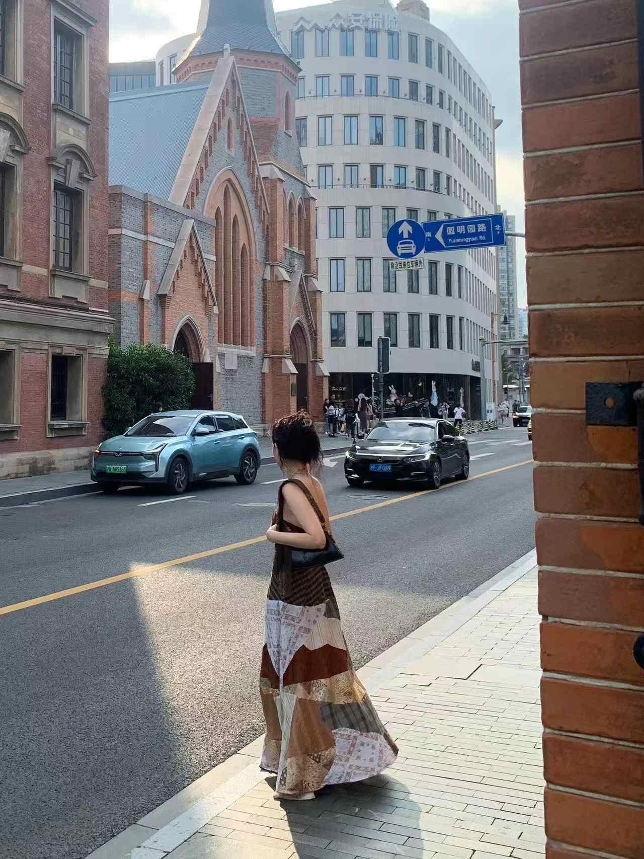 Women's Skirt Vacation Style Artistic Stitching Long Wild Skirt - kinko