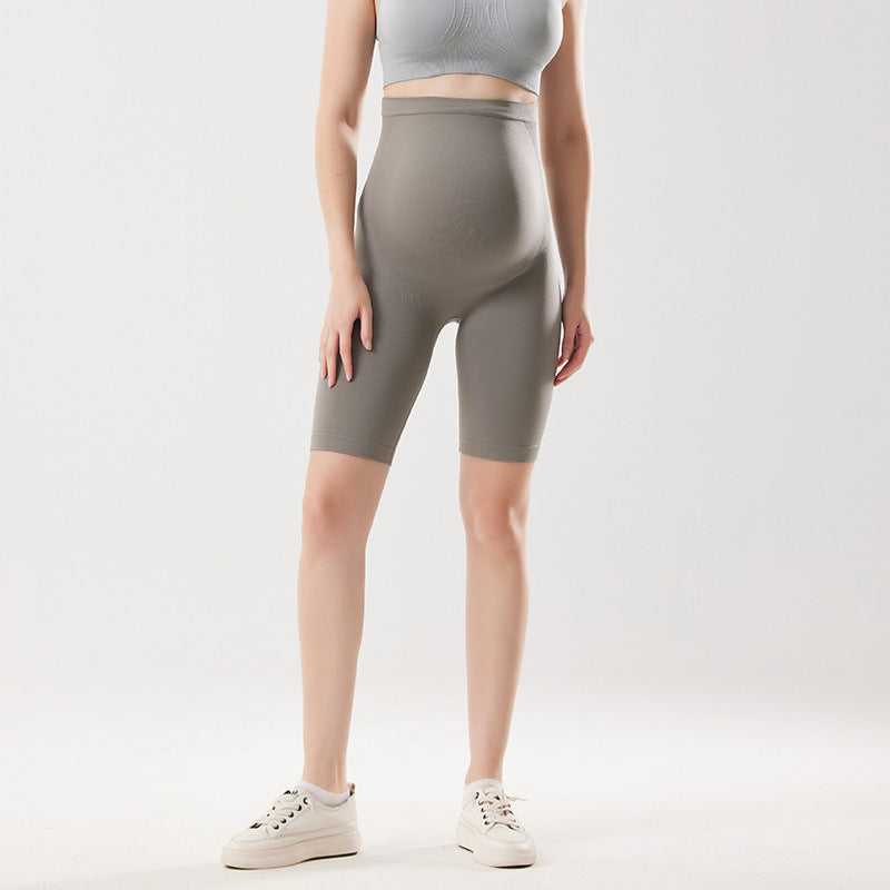 New Pregnant Women Yoga Pants Nude Feel High Elastic Belly Support Maternity Pants - kinko