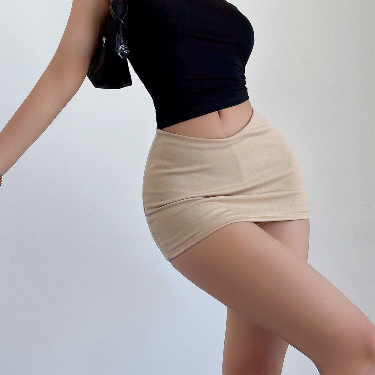 Sweet Hot Girl Design Low V Waist Slim Slimming Mini Skirt - kinko