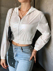 Butterfly Back Zip Up Hooded Jacket - kinko