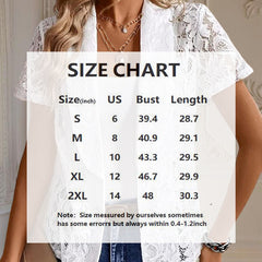 Elegant Solid Color Women's Lace Cardigan - Stylish Breathable Slim-Fit Spring&Summer Blouse With Floral Lace Detail - kinko