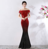 Birthday Party Dress Slimming Host Long Dress - kinko