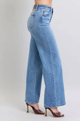 Judy Blue Full Size Wide Leg Jeans with Pockets - kinko
