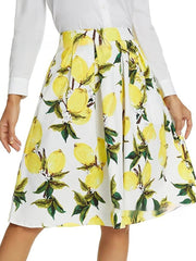 European And American Vintage Printed Floral Skirt - kinko
