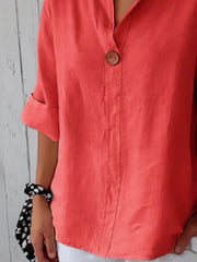 Full Size Casual Notched Drop Shoulder Blouse Plus Size - kinko