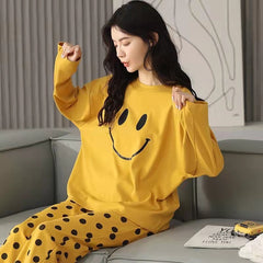 2 Piece Lounge Sets Pajamas Set Women Cute Cartoon Print Sleepwear