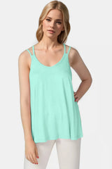 Basic Bae Bamboo Scoop Neck Double Spaghetti Straps Cami - kinko
